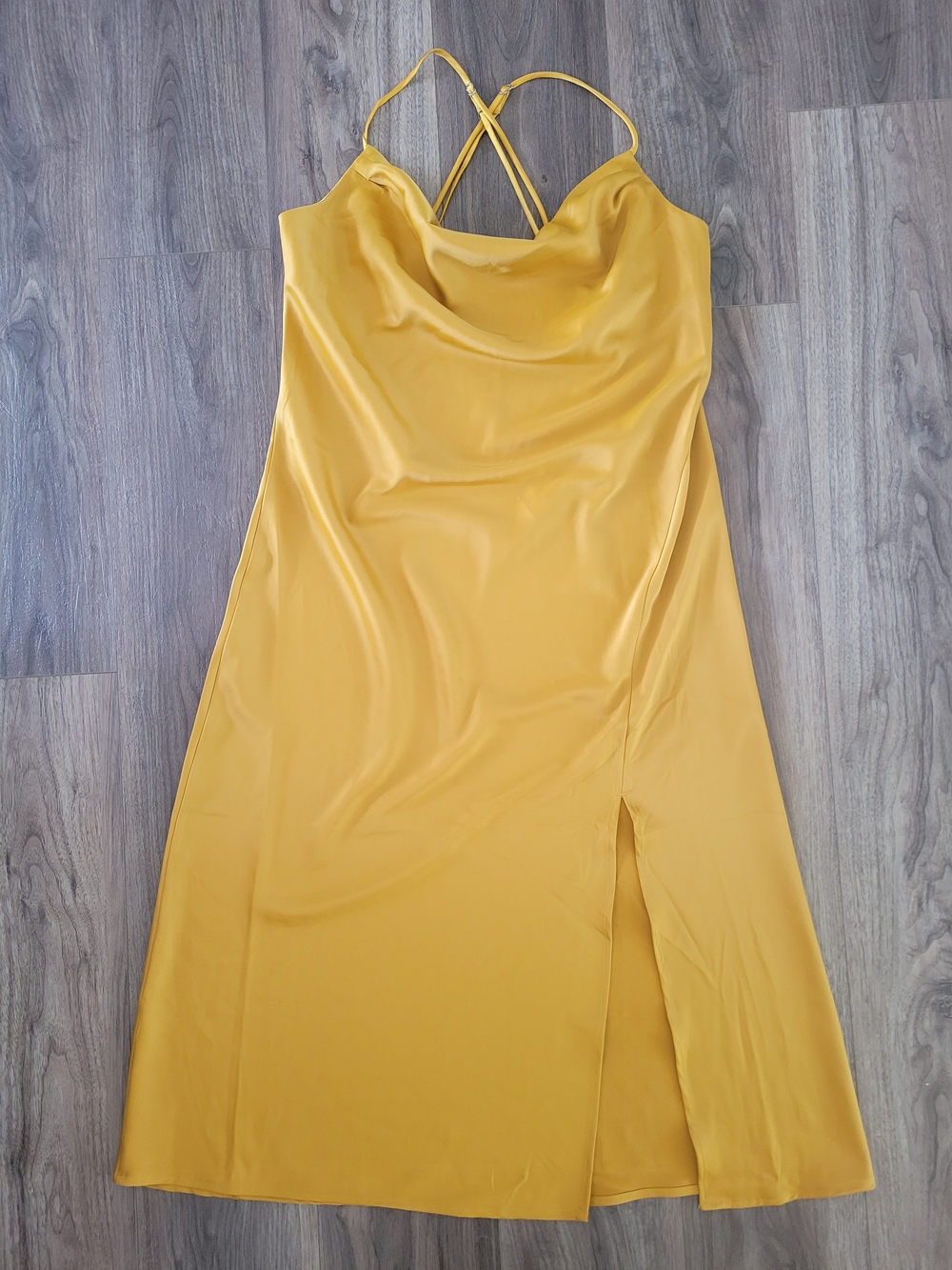 Banana Republic Women's M  Mustard - Gold Slip Dress with Cowl Neck
